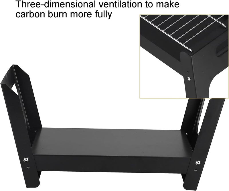 woobles BBQ Grill, Three-dimensional Ventilation Travel Foldable Tabletop Portable Charcoal Grill Rack for Outdoor for Camping for Backyard - Image 4